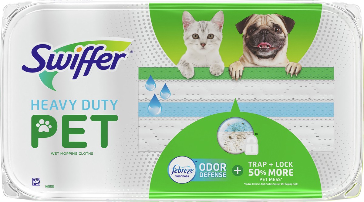 slide 5 of 5, Swiffer Heavy Duty Pet Wet Mopping Cloths, 10 ct