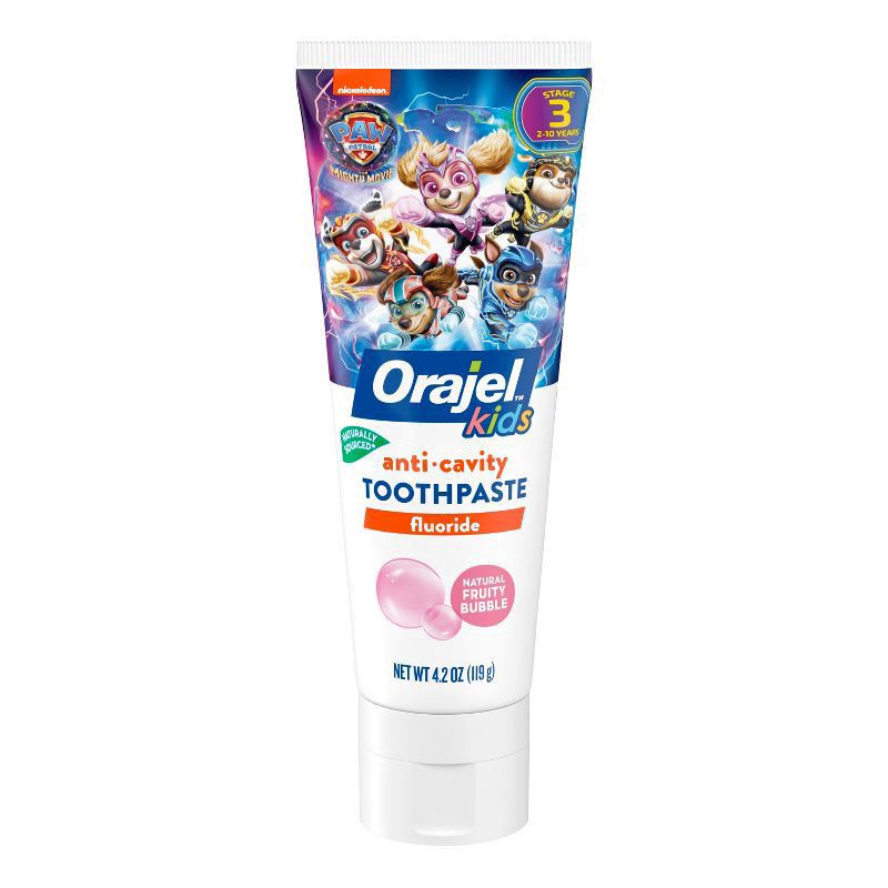 slide 1 of 1, Orajel Kids Paw Patrol Anti-Cavity Fluoride Toothpaste, Natural Fruity Bubble Flavor, 4.2oz Tube, 4.2 oz