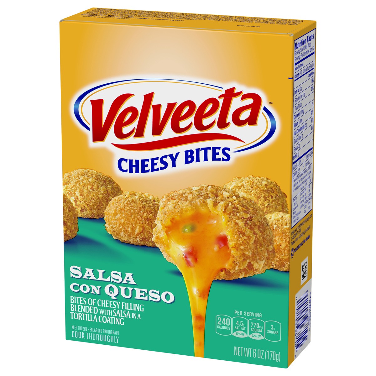 slide 3 of 10, Velveeta Salsa con Queso Cheesy Bites Frozen Snacks, 6 oz Box, 170 g