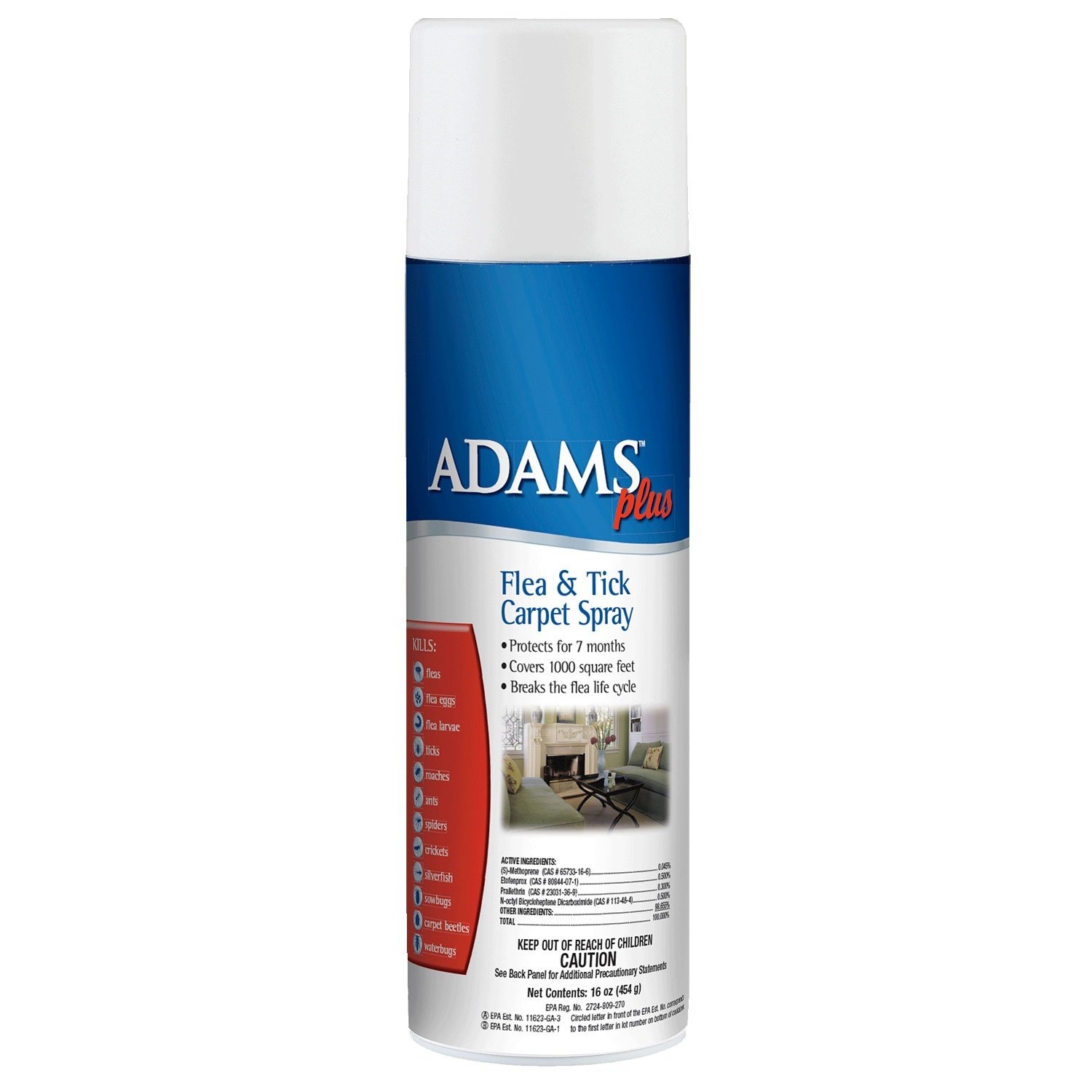 slide 1 of 1, Adams Plus Flea & Tick Carpet Spray, 16 fl oz