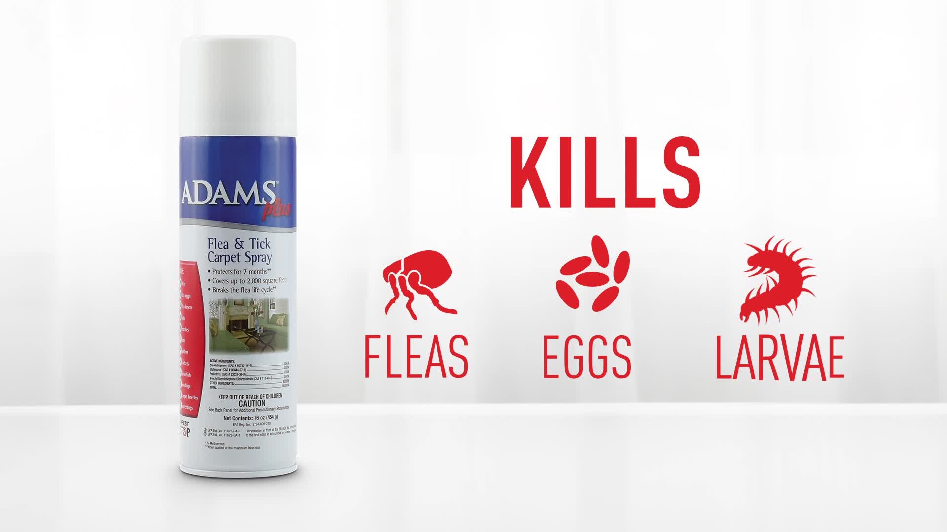slide 10 of 10, Adams Plus Flea & Tick Carpet Spray, For Indoor Use 16 Ounces, 16 fl oz