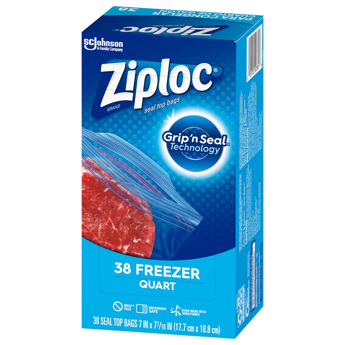 slide 3 of 6, Ziploc Brand Freezer Bags with New Stay Open Design, Quart, 38, Patented Stand-up Bottom, Easy to Fill Freezer Bag, Unloc a Free Set of Hands in the Kitchen, Microwave Safe, BPA Free, 38 ct