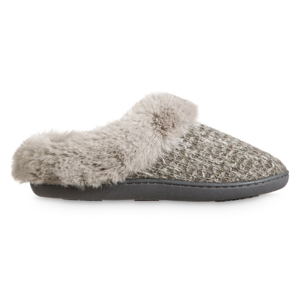 slide 2 of 5, Isotoner® Samantha Sweater Knit Hoodback Slipper - Gray, Size 6-7