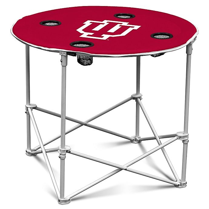 slide 1 of 1, NCAA Indiana University Round Collapsible Table, 1 ct