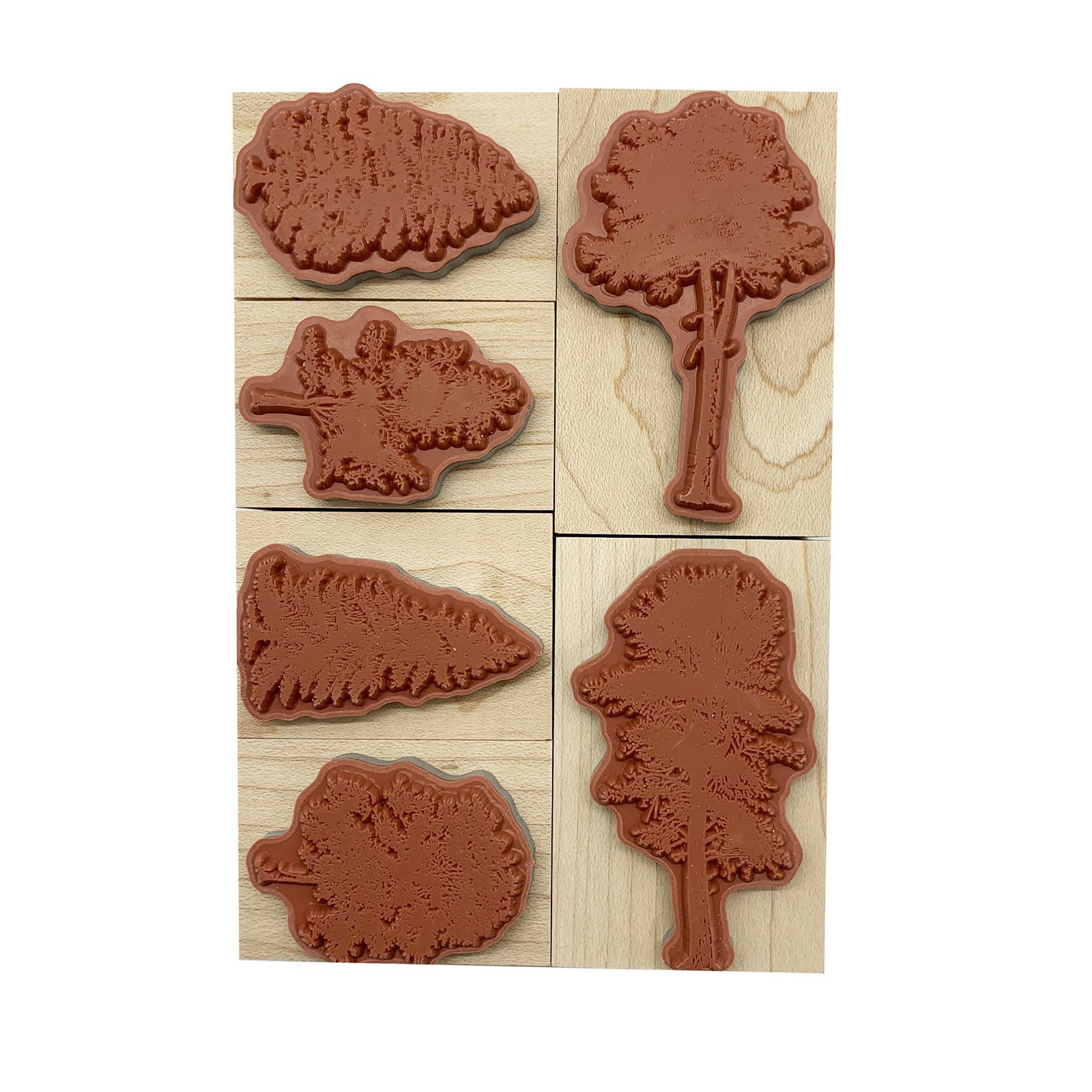 slide 6 of 6, Trees Wood Stamp Set By Recollections, 3.25 in x 4.75 in