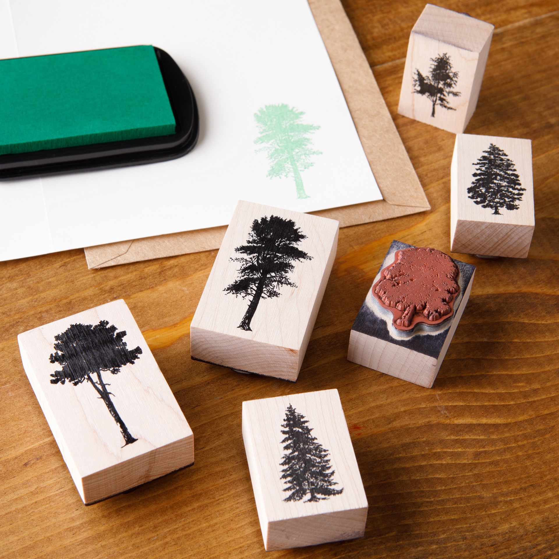 slide 2 of 6, Trees Wood Stamp Set By Recollections, 3.25 in x 4.75 in