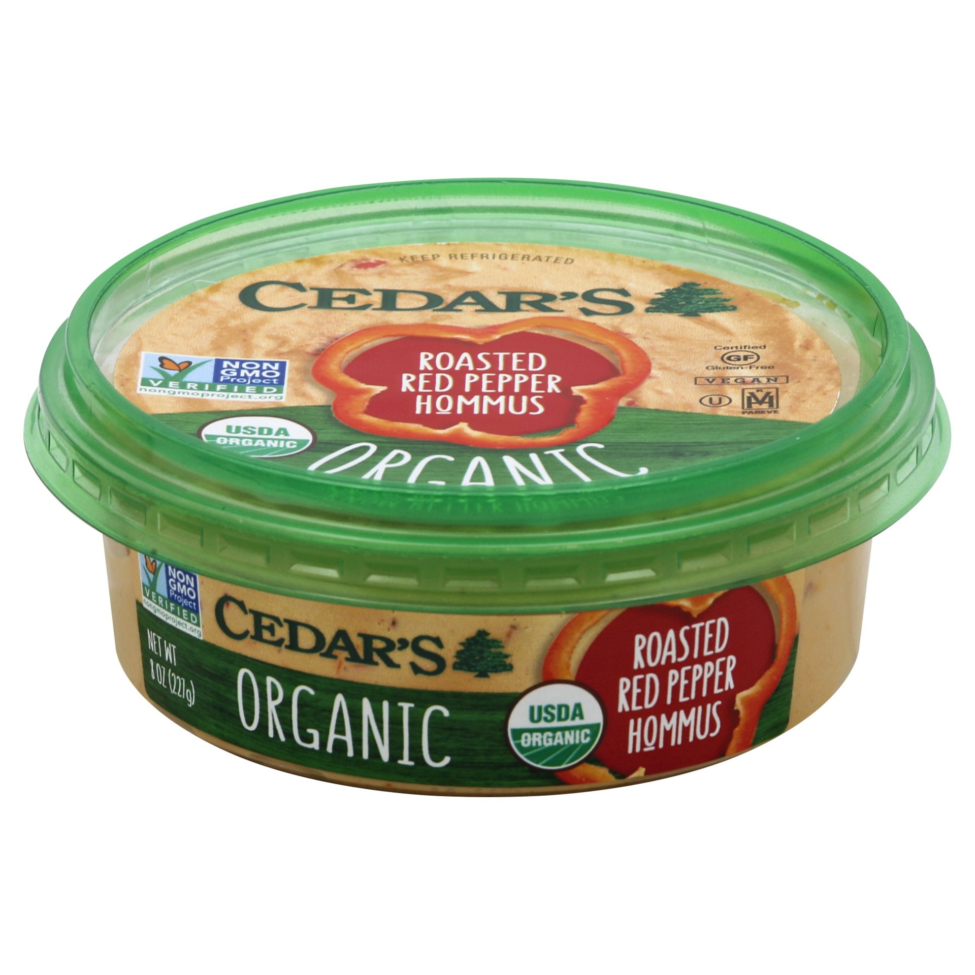 slide 1 of 3, Cedar's Organic Red Pepper Hommus, 8 oz