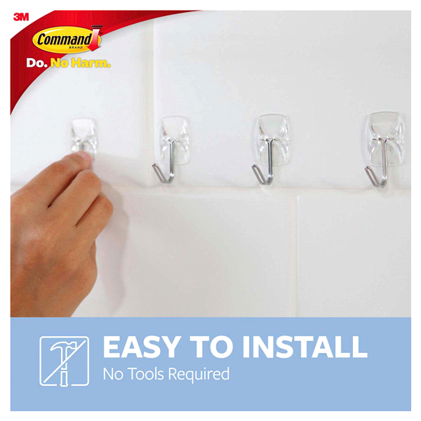 slide 28 of 29, Command Wire Hooks with Clear Strips, Clear, Small, 1 ct