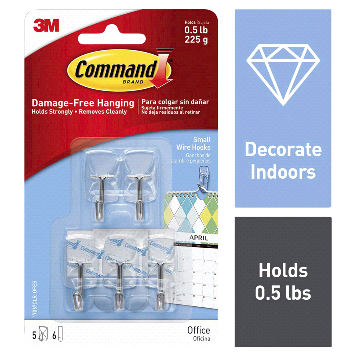 slide 1 of 29, Command Wire Hooks with Clear Strips, Clear, Small, 1 ct