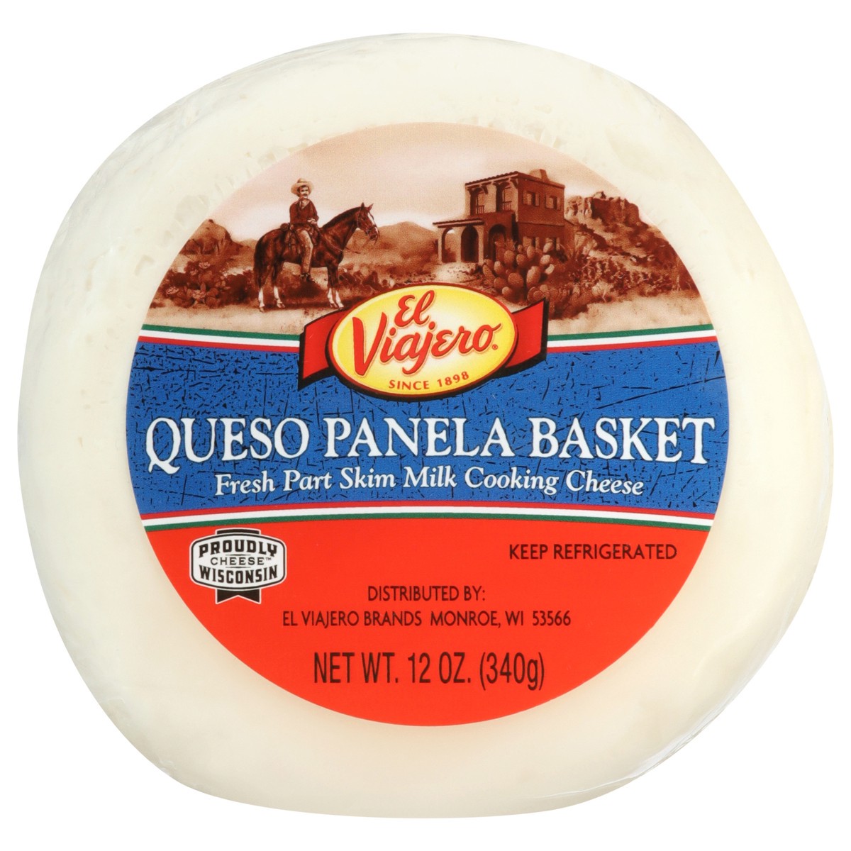 slide 1 of 12, El Viajero Fresh Part Skim Milk Queso Panela Basket Cheese 12 oz, 12 oz