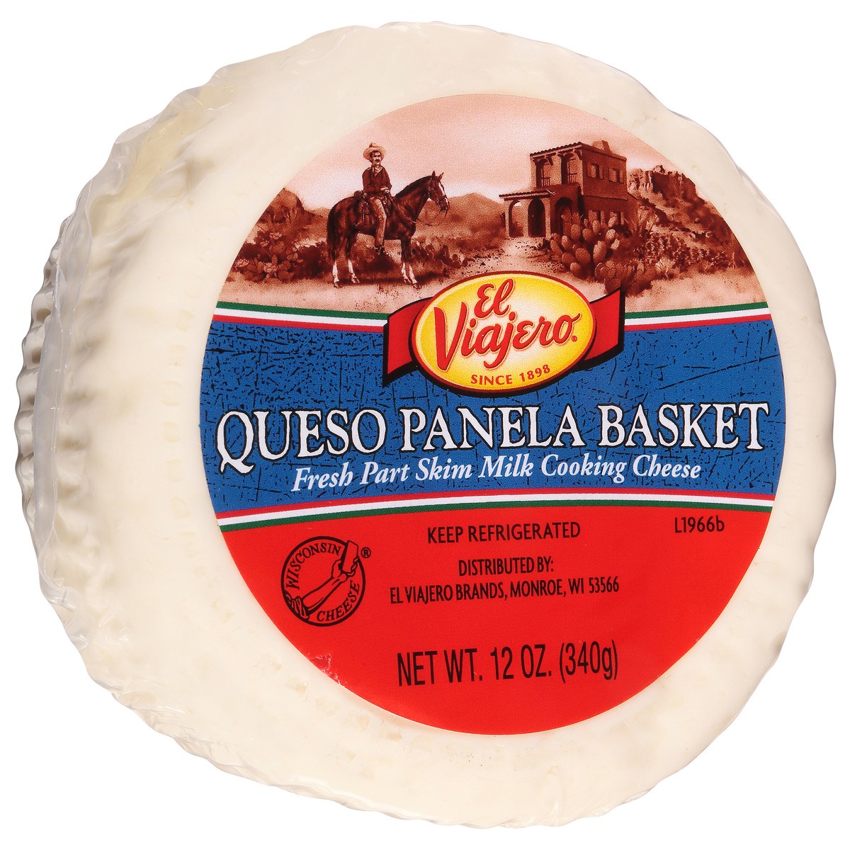 slide 11 of 12, El Viajero Basket Queso Panela Cheese, 12 oz