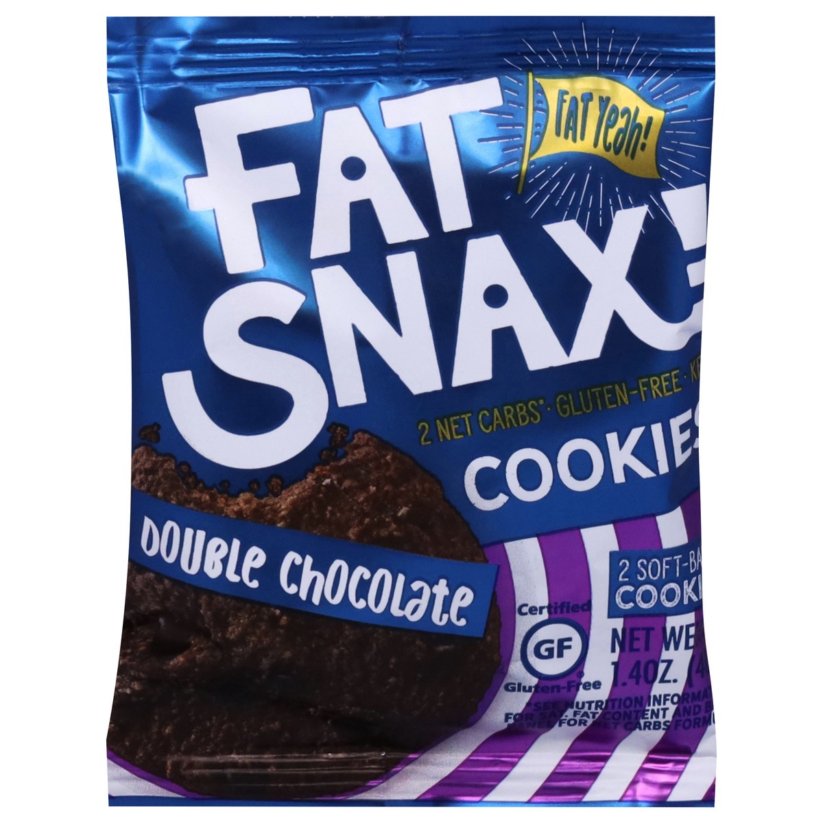 slide 1 of 9, Fat Snax Double Chocolate Cookies 2 ea, 2 ct
