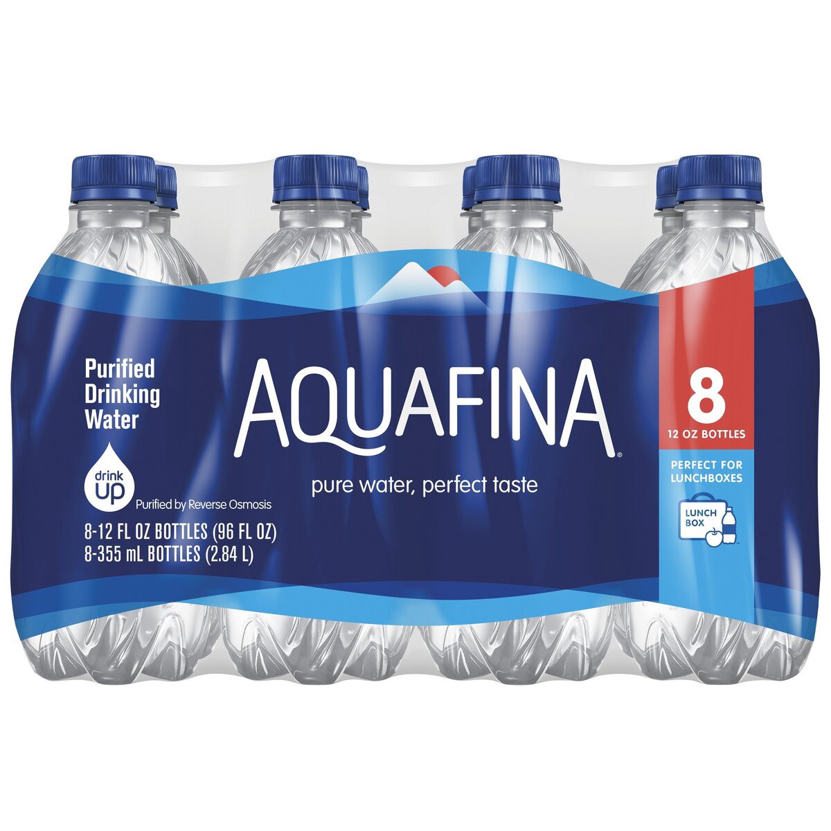 slide 3 of 5, Aquafina Purified Drinking Water - 8 ct; 12 oz, 96 oz