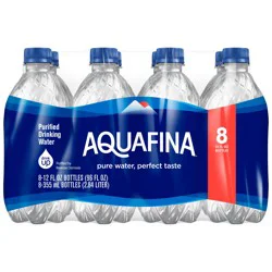 Aquafina Purified Drinking Water 12 Fl Oz, 8 Count