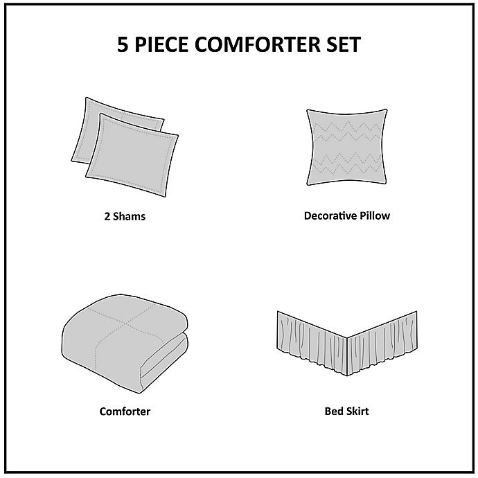 slide 9 of 10, Madison Park Celeste Queen Comforter Set - White, 5 ct