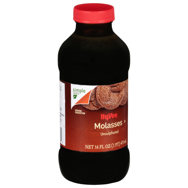 slide 1 of 1, Hy-Vee Molasses, Unsulphured, 16 fl oz