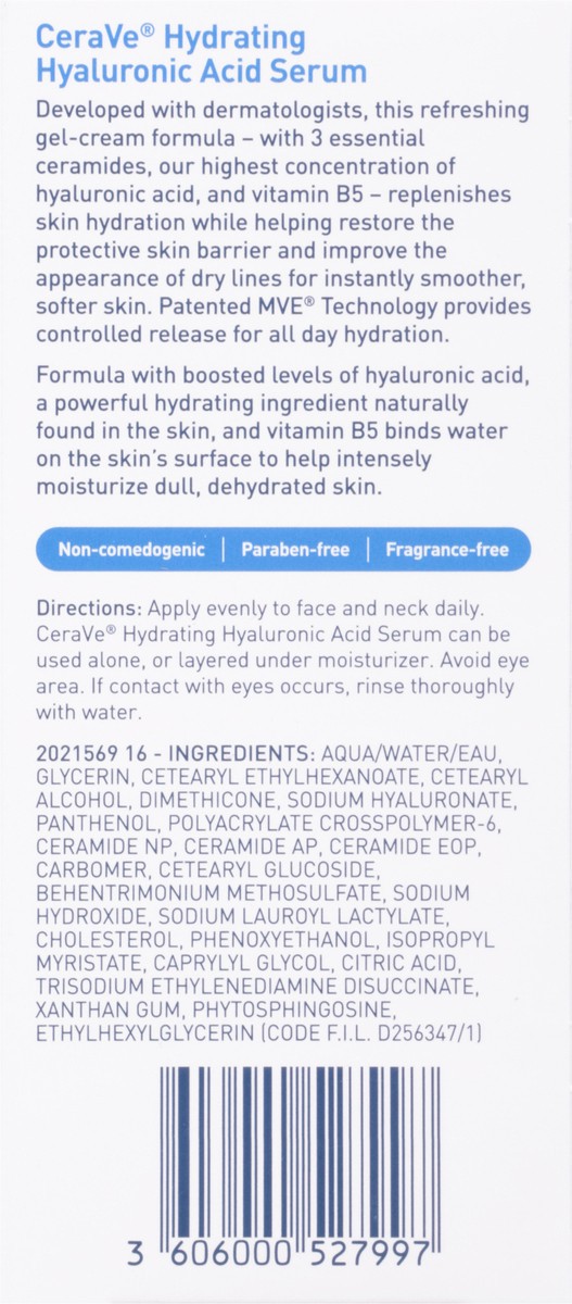 slide 3 of 9, CeraVe Hydrating Hyaluronic Acid Serum 1 fl oz, 1 fl oz