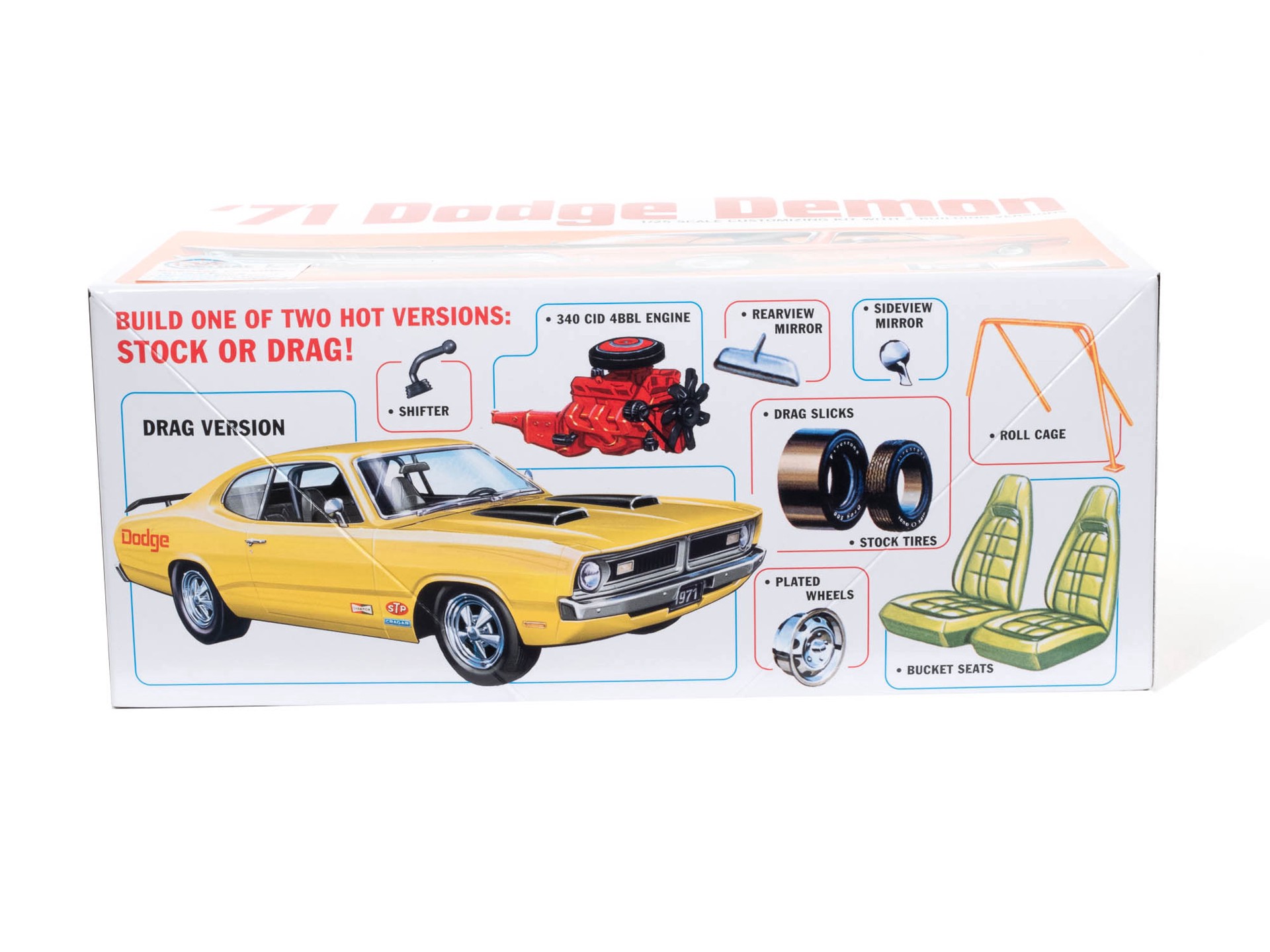 slide 2 of 4, Mpc 1971 Dodge Demon 1:25 Scale Model Kit, built size: 7.75 in