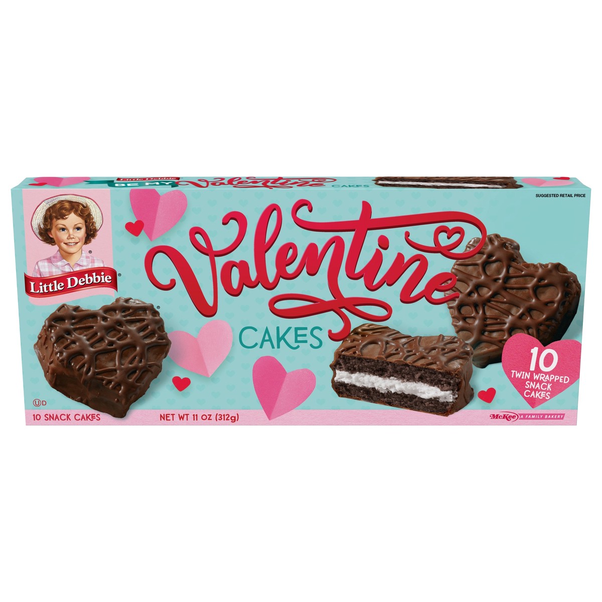 slide 1 of 14, Little Debbie Snack Cakes, Little Debbie Family Pack Be My Valentine Cakes (choc), 10 ct