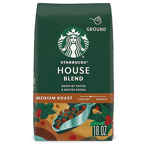 slide 1 of 1, Starbucks House Blend 100% Arabica Medium Roast Ground Coffee Bag - 18 Oz, 18 oz