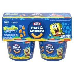 Kraft SpongeBob SquarePants Mac and Cheese, 4 Cups, for Easy Dinner or Dinner Sides, Original Flavor, No Artificial Flavors, Preservatives or Dyes, 1.9 oz