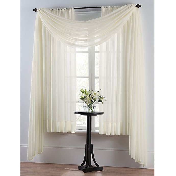 slide 1 of 1, Smart Sheer Insulating Voile Window Curtain Panel - Ivory, 95 in