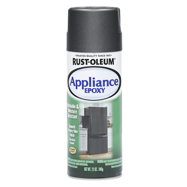 slide 1 of 1, Rust-Oleum Appliance Epoxy Spray Paint - 330146, Black Stainless Steel, 12 oz