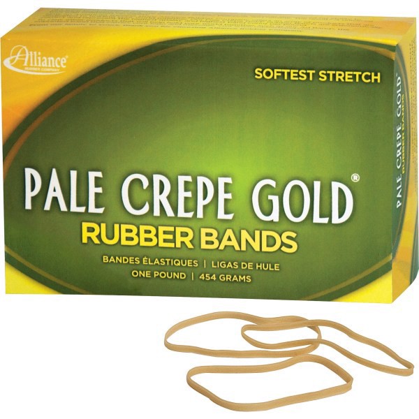 slide 7 of 9, Alliance Pale Crepe Gold Rubber Bands, Size 33, 3-1/2 x 1/8, 1 lb