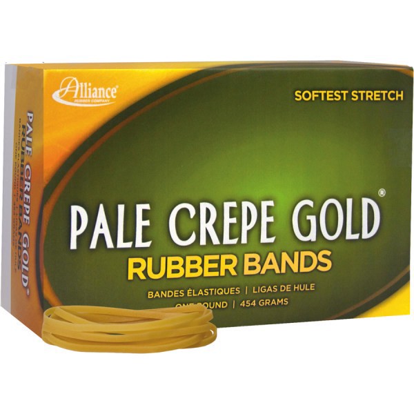 slide 5 of 9, Alliance Pale Crepe Gold Rubber Bands, Size 33, 3-1/2 x 1/8, 1 lb