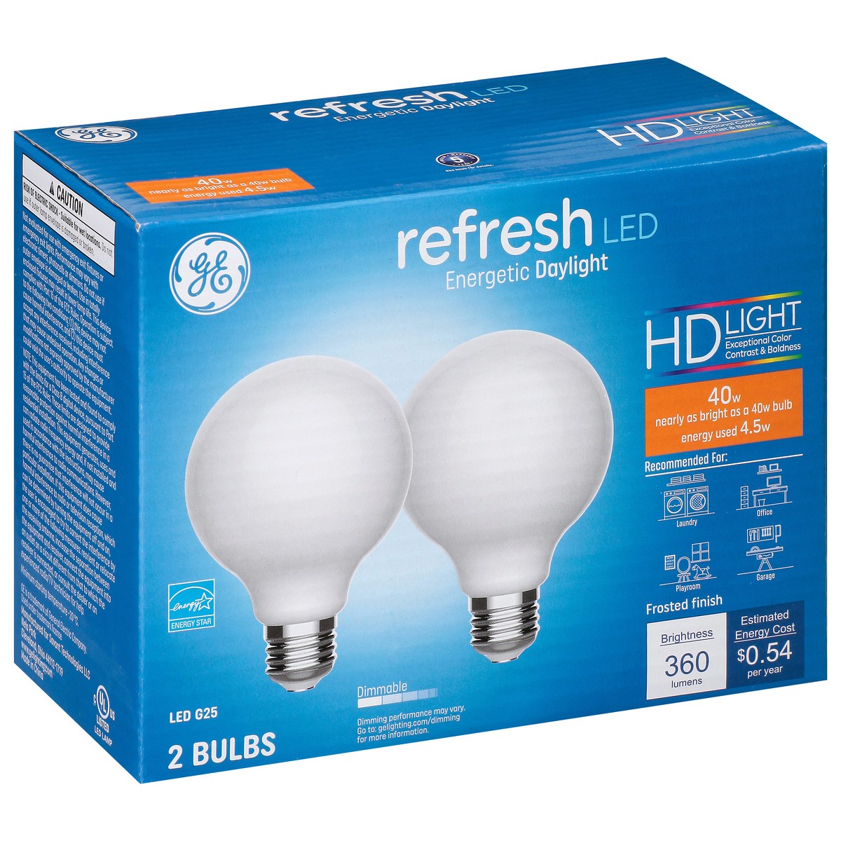 slide 2 of 12, GE Refresh 2 Pack 4.5 Watts Daylight LED Light Bulb 2 ea, 2 ct