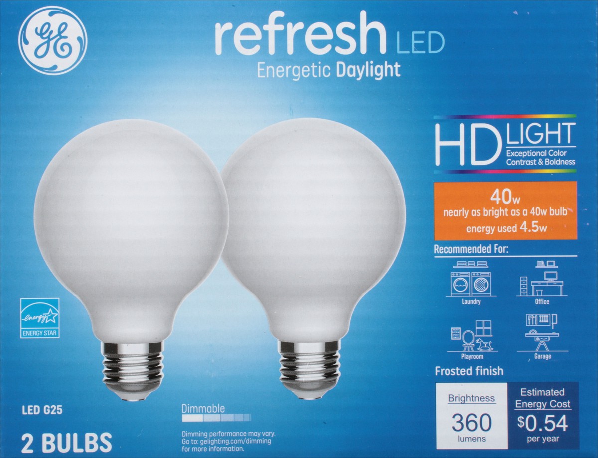 slide 6 of 12, GE Refresh 2 Pack 4.5 Watts Daylight LED Light Bulb 2 ea, 2 ct