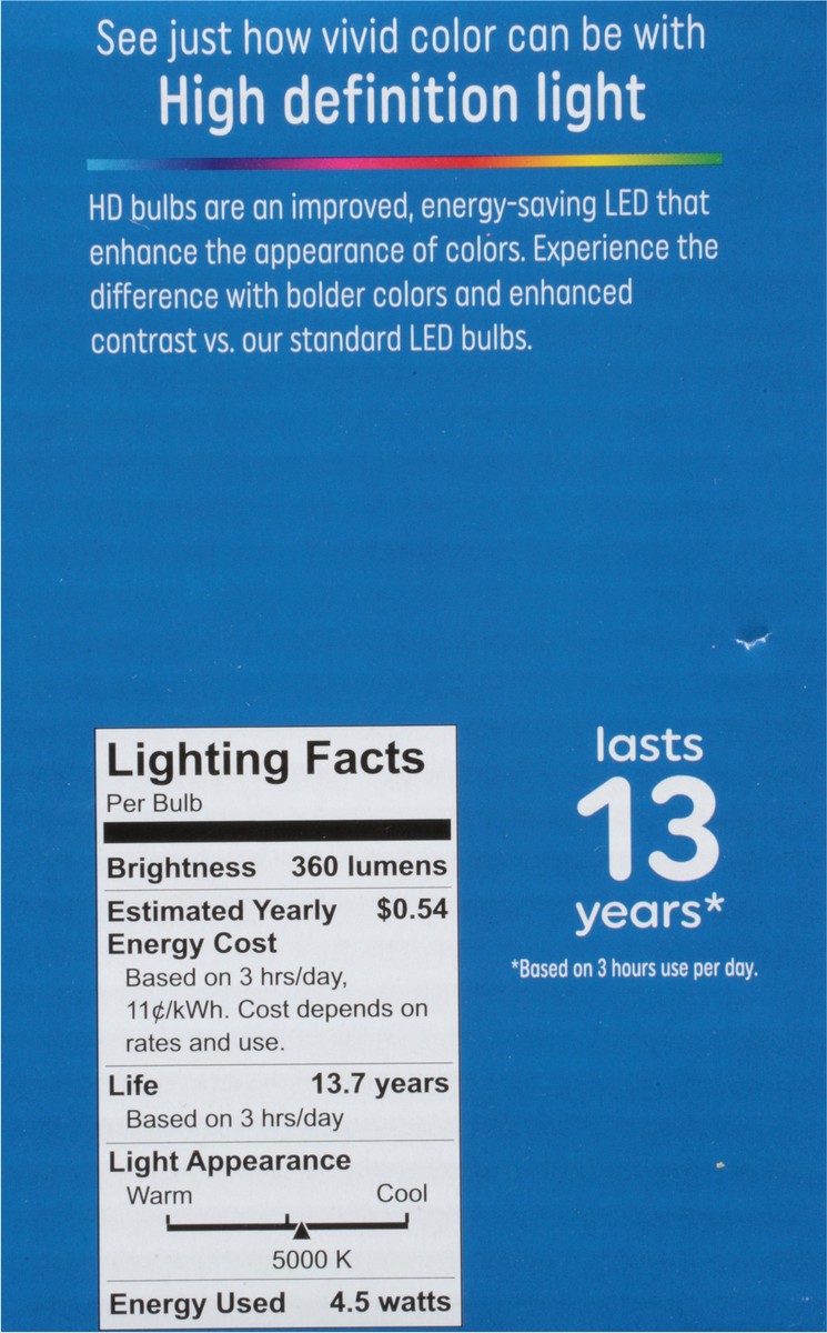 slide 9 of 12, GE Refresh 2 Pack 4.5 Watts Daylight LED Light Bulb 2 ea, 2 ct