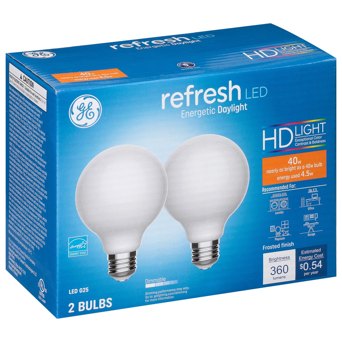 slide 1 of 12, GE Refresh 2 Pack 4.5 Watts Daylight LED Light Bulb 2 ea, 2 ct