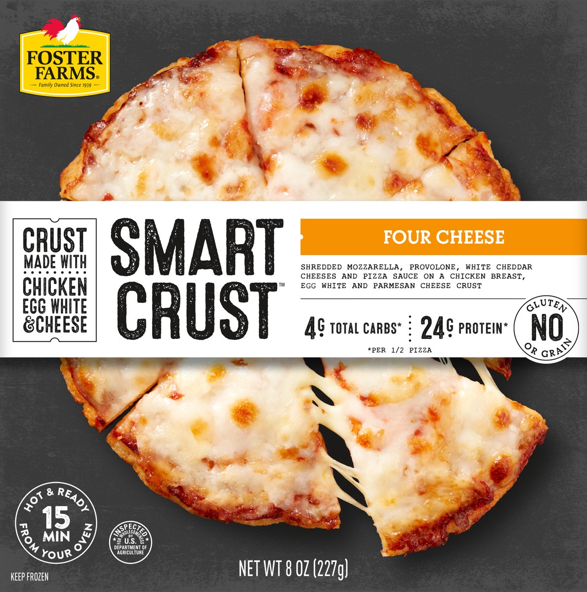 slide 3 of 13, Foster Farms Four Cheese Smart Crust™ Pizza, 8 oz