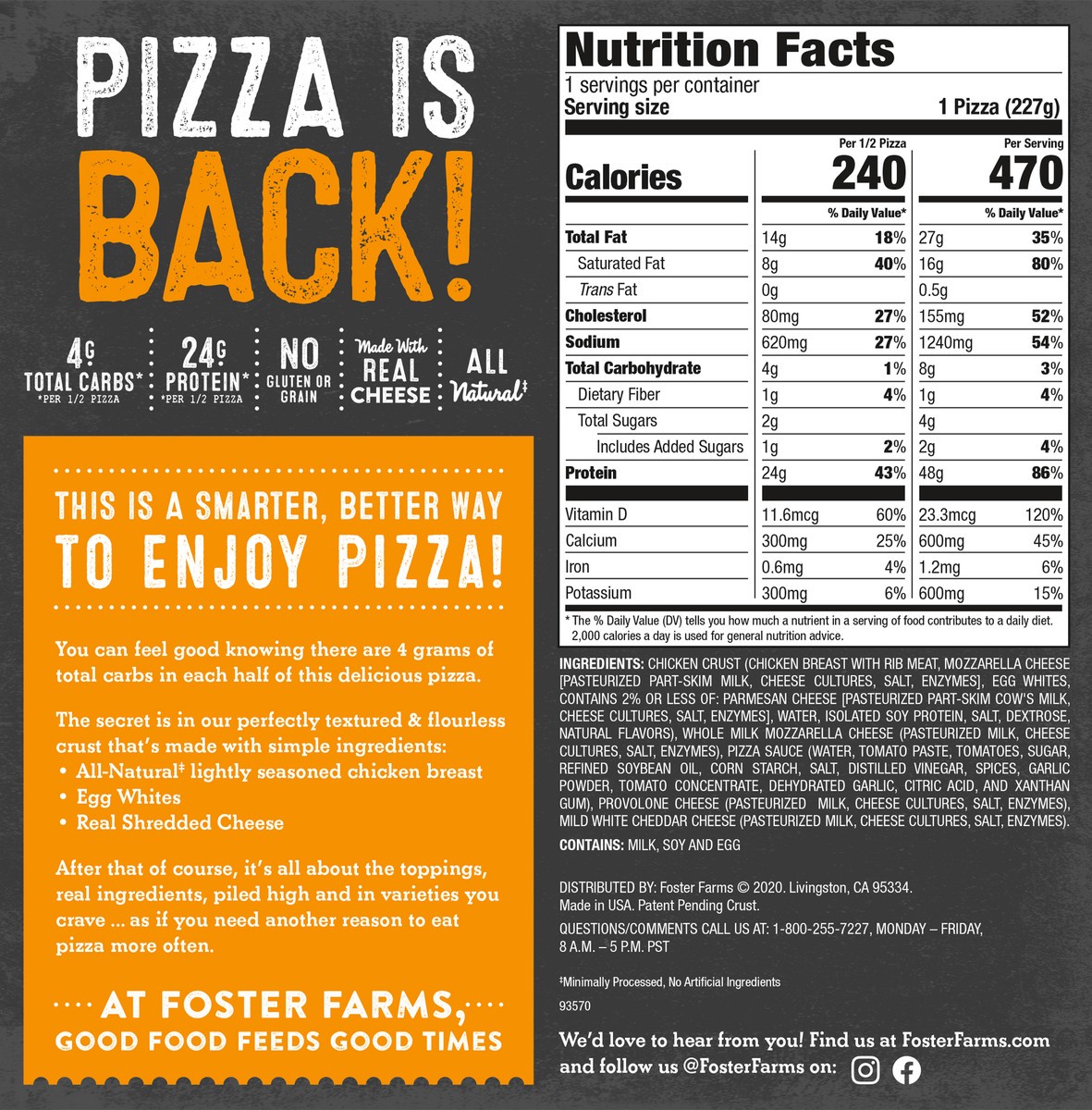 slide 12 of 13, Foster Farms Four Cheese Smart Crust™ Pizza, 8 oz