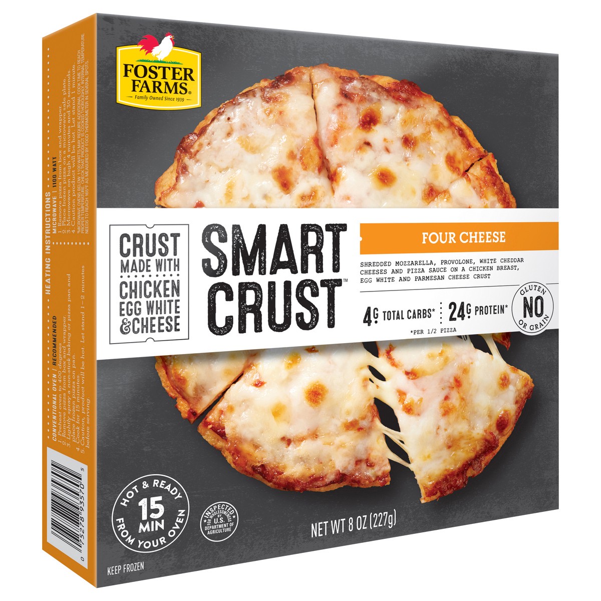 slide 4 of 13, Foster Farms Four Cheese Smart Crust™ Pizza, 8 oz