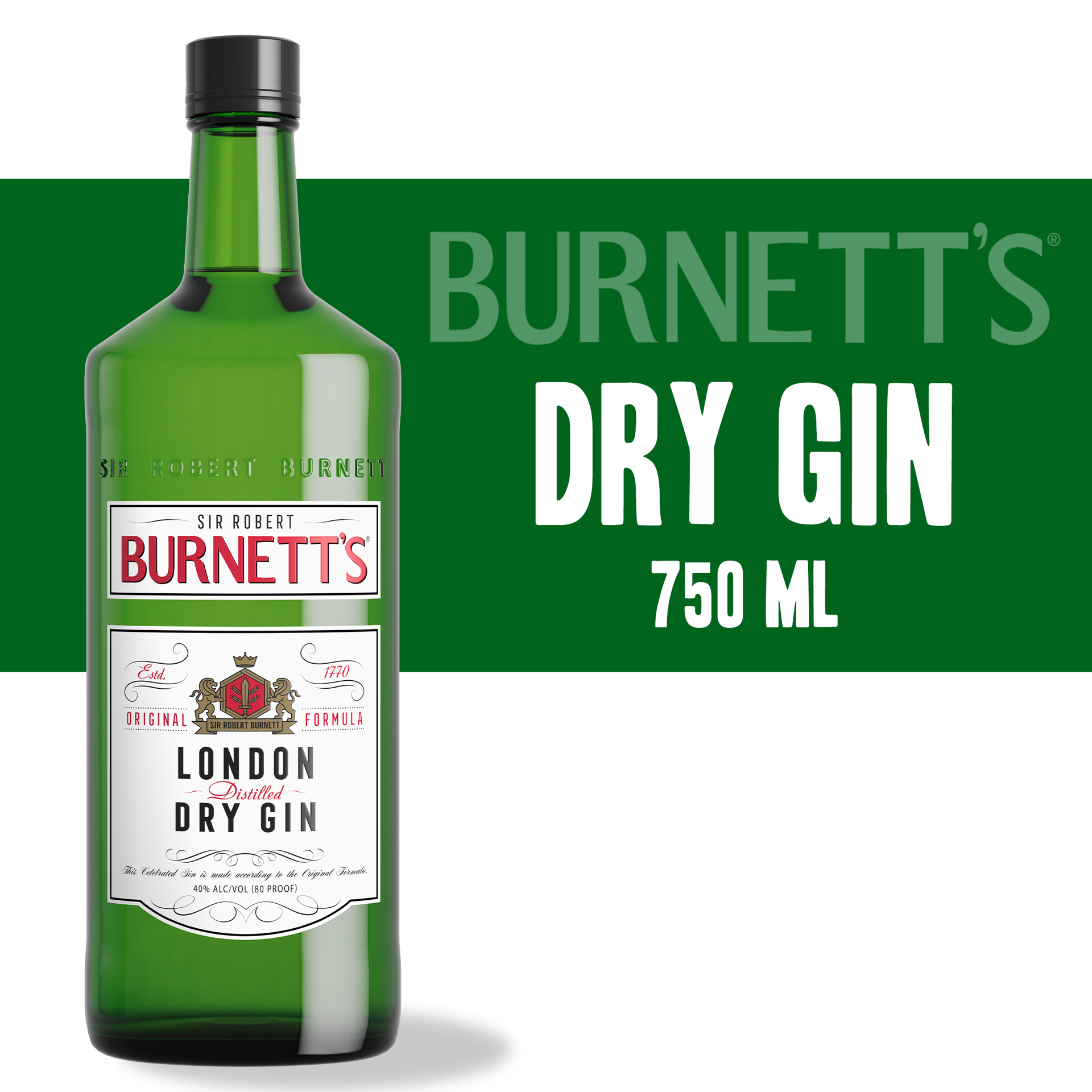 slide 2 of 3, Burnett's Gin 750 ml, 750 ml