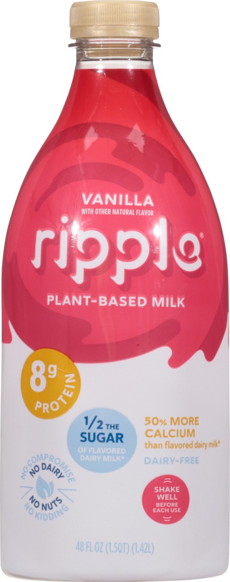 slide 6 of 9, Ripple Dairy-Free Plant-Based Vanilla Milk 48 fl oz, 48 fl oz