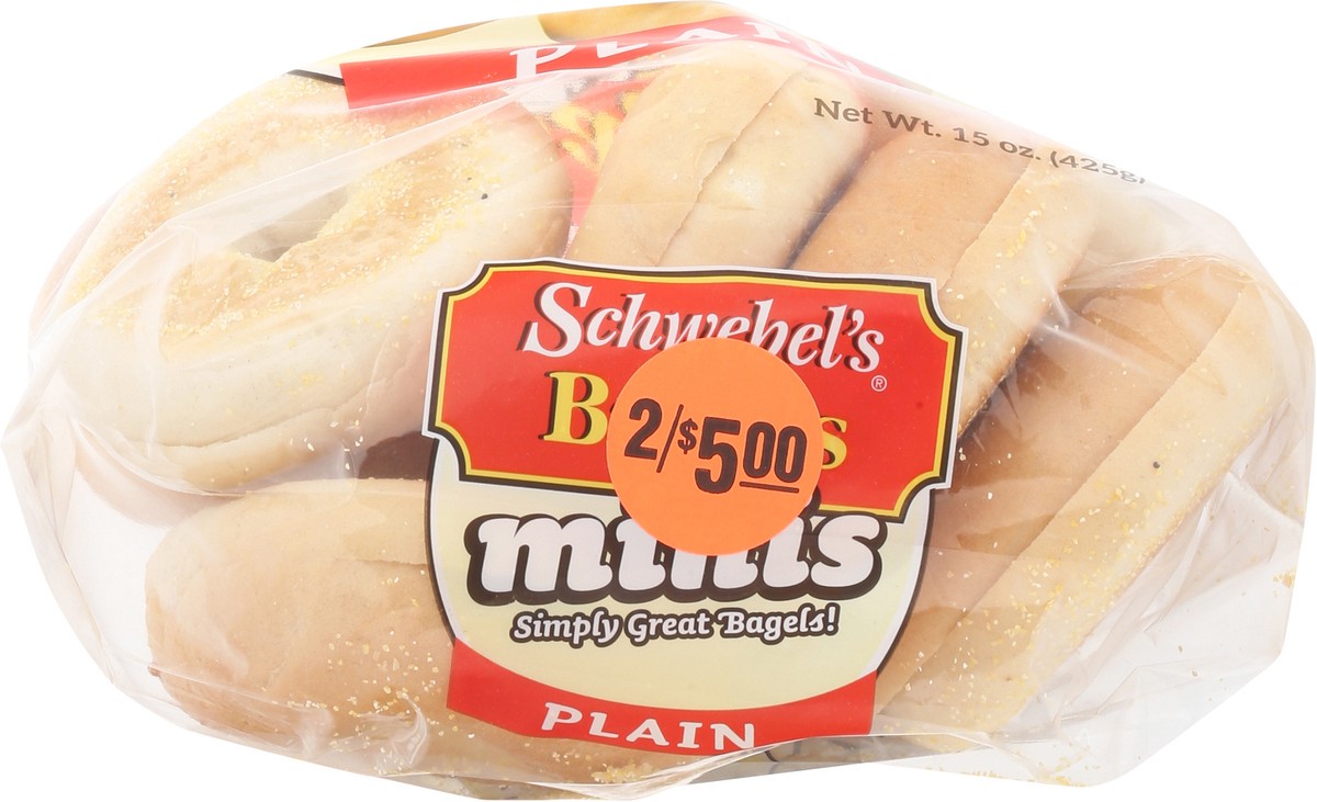 slide 5 of 14, Schwebel Mini Plain Bagels, 15 oz