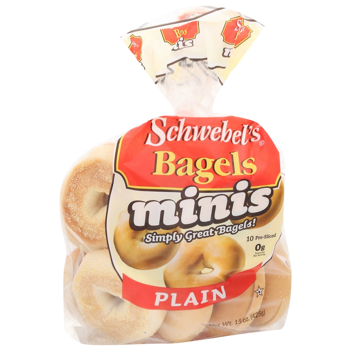 slide 9 of 14, Schwebel Mini Plain Bagels, 15 oz