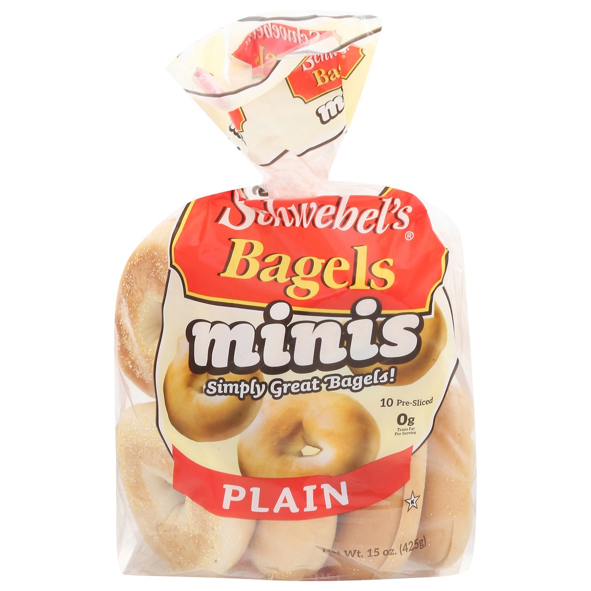 slide 14 of 14, Schwebel Mini Plain Bagels, 15 oz