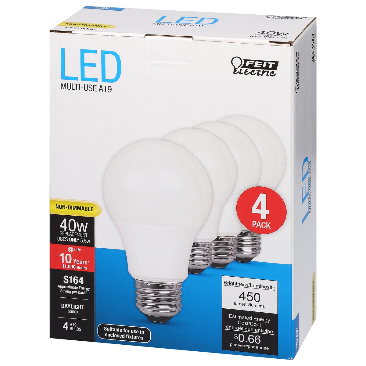 slide 2 of 16, Feit Electric 60 Watts LED Daylight Bulb 4 ea, 4 ct