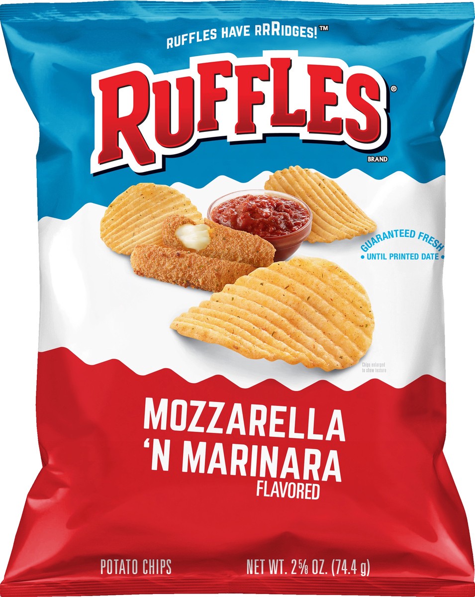 slide 4 of 6, Ruffles Mozzarella 'N Marinara Flavored Potato Chips 2.63 oz, 2.62 oz