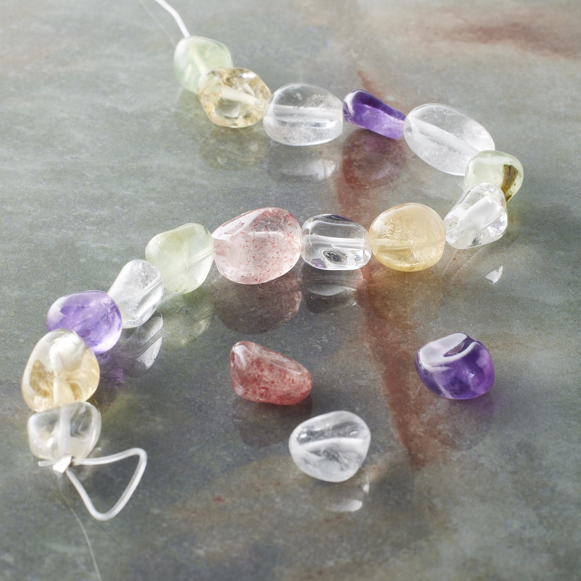 slide 3 of 3, Stone Irregular Oval Bead Mix By Bead Landing, 17.78 cm