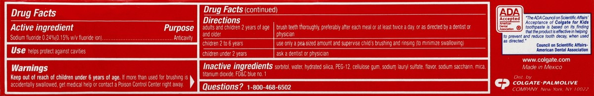 slide 2 of 6, Colgate Kids Cavity Protection Toothpaste, Bubble Fruit, 2.7oz, 2.7 oz