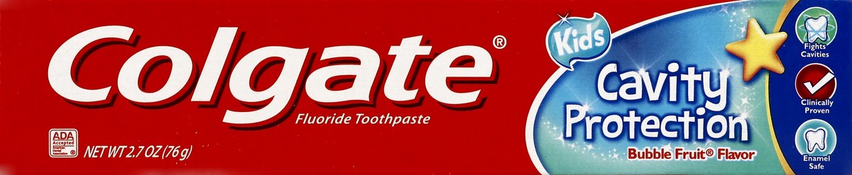 slide 4 of 6, Colgate Kids Cavity Protection Toothpaste, Bubble Fruit, 2.7oz, 2.7 oz