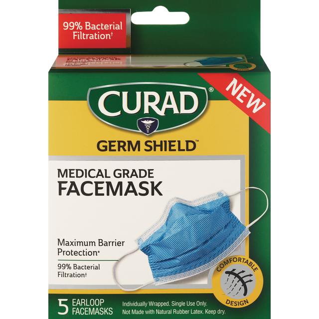 slide 1 of 1, CURAD Germshield, Maximum Barrier Mask, 5 ct