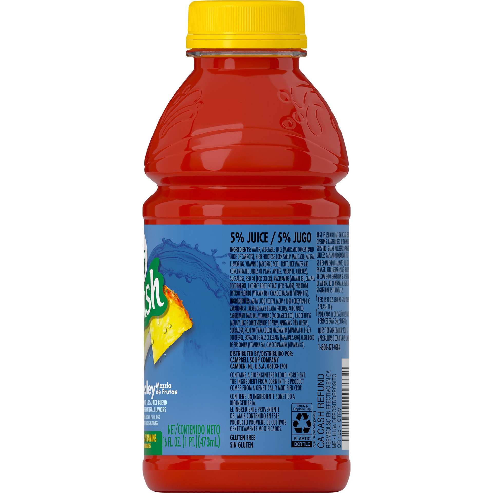 slide 4 of 5, V8 Splash Fruit Medley Flavored Juice Beverage, 16 fl oz Bottle, 16 oz
