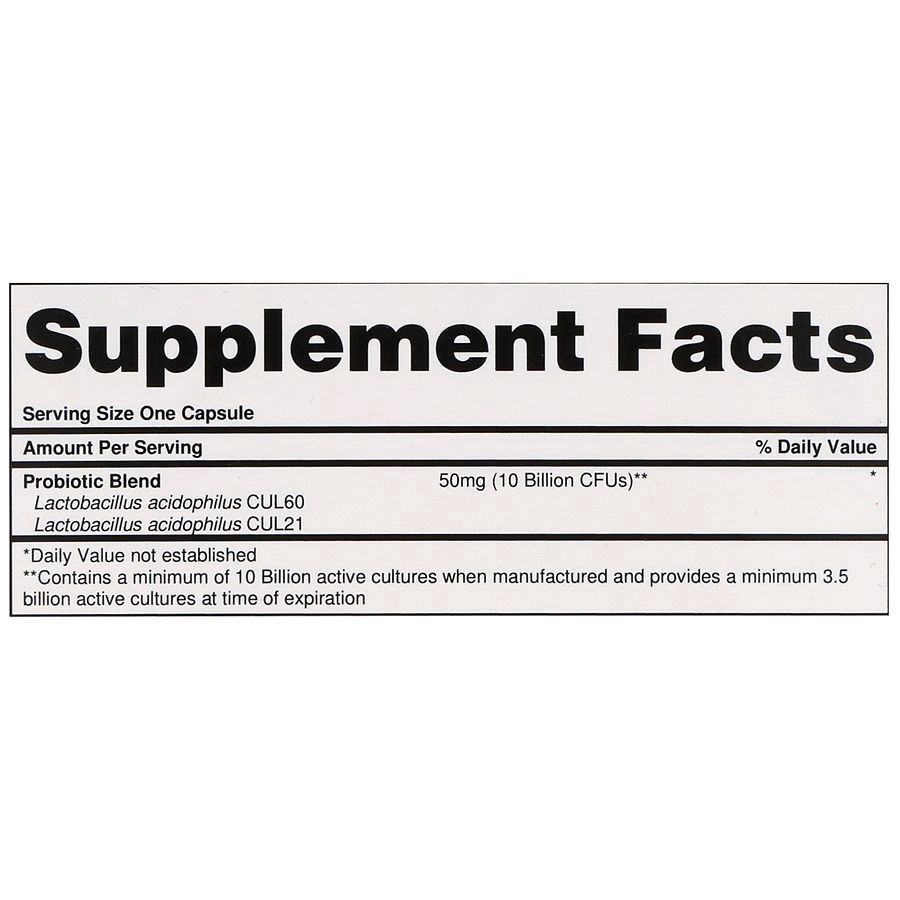 slide 5 of 5, Walgreens Free & Pure Probiotic 10 Billion Active Cultures Capsules, 60 ct