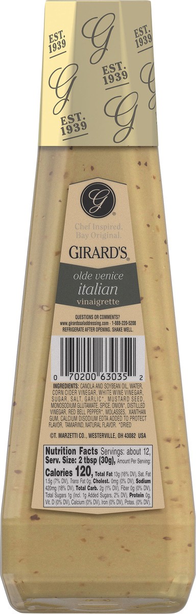 slide 12 of 14, Girard's Olde Venice Italian Vinaigrette 12 fl. oz. Bottle, 12 fl oz